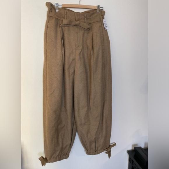 Free People Tan Tie-Waist Pants - Picture 4 of 5